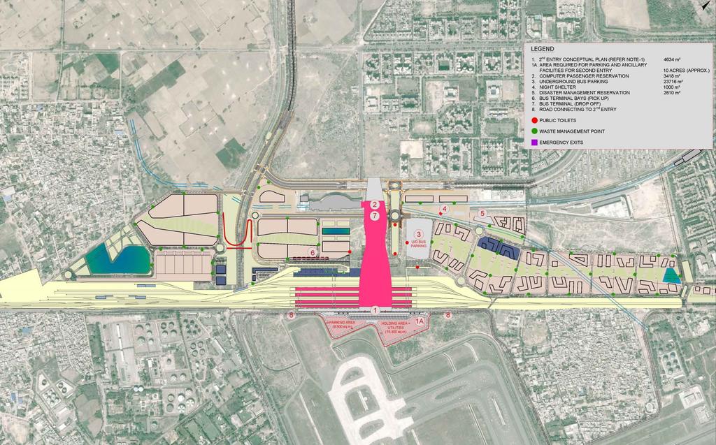 3. MASTER PLAN.IMPROVEMENTS PROVISION OF 2 ND ENTRY (FROM AIRPORT SIDE), IT REQUIRES APPOX. 10 ACRES OF LAND TO BE ACQUIRED FROM AAI.