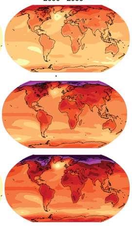 Temperature Projections for 2090-2099 3 Different Emission Scenarios B1 N.