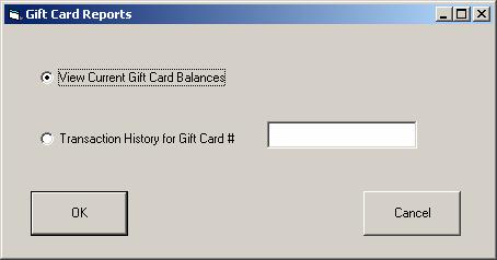 Gift Card Reports These reports allow you to view the current status of gift cards in the system.