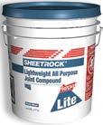 SHEETROCK Total Lite finishing compound is a yellow tinted, lightweight air-drying compound specifically formulated to provide superior workability, including slick application, good open time,