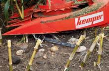 The sensor integrated into the crop divider can move vertically and horizontally. Uneven ground or stones cause it to move, and generate pulses.