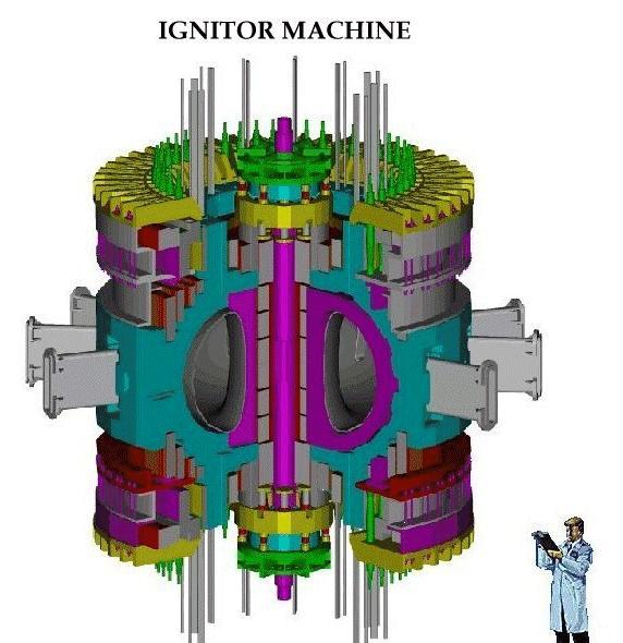 To be soon constructed in Russia within a partnership with Italy This Tokamak is very compact ( about 6 m diameter), and basically consists of Copper coils cooled to cryogenic temperatures, due