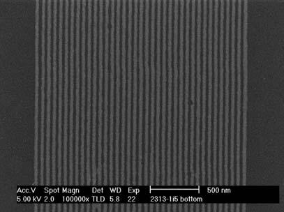 1176 Applied Physics A Materials Science & Processing FIGURE 7 Ti/Pt nanowires with 30-nm half-pitch fabricated by nanoimprint lithography and lift off FIGURE 9 SEM image of 1 17 cross-bar memory