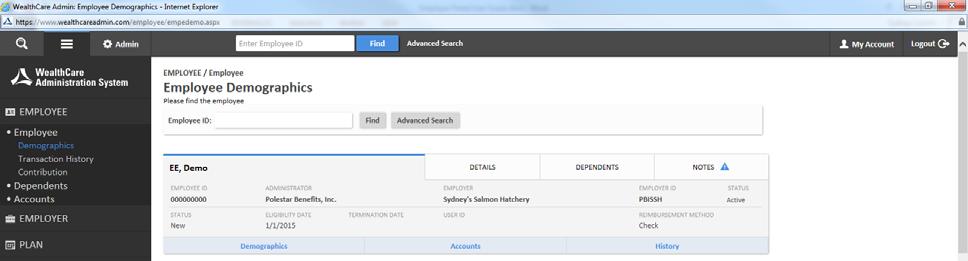 If you do have the Employee s ID readily available, click on the Advanced Search button and you will be taken to another screen that will allow you to search