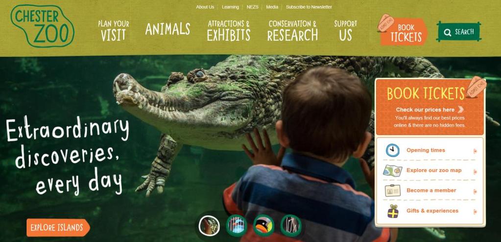 Brand Example Chester Zoo Mobile optimised ecommerce site Development of an app that provides animal information, event notification, location based proximity information (via beacons) and Bluetooth