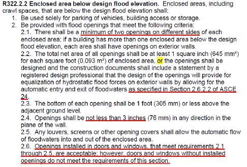 Openings TB 2: Flood Openings Enclosures that require openings (and