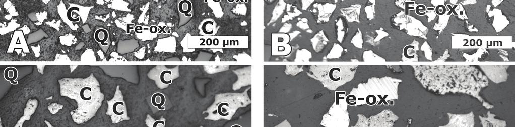 250 mm taken out during test periods 1 and 7 are shown in Figure 18. Particles deemed as coke, labelled C, occurred to a larger extent in coarser particle sizes.