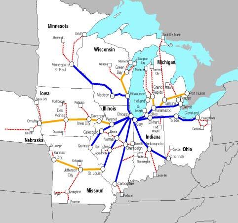 Midwest Regional Rail Initiative in Wisconsin Rail service, top