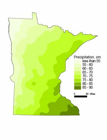 Mississipp ississippi i Climate Spatial Data Sets Used in RRR Analysis 850 900 Minnesota River GDD, in degrees celsius above 10 C - days less than 800 800-900