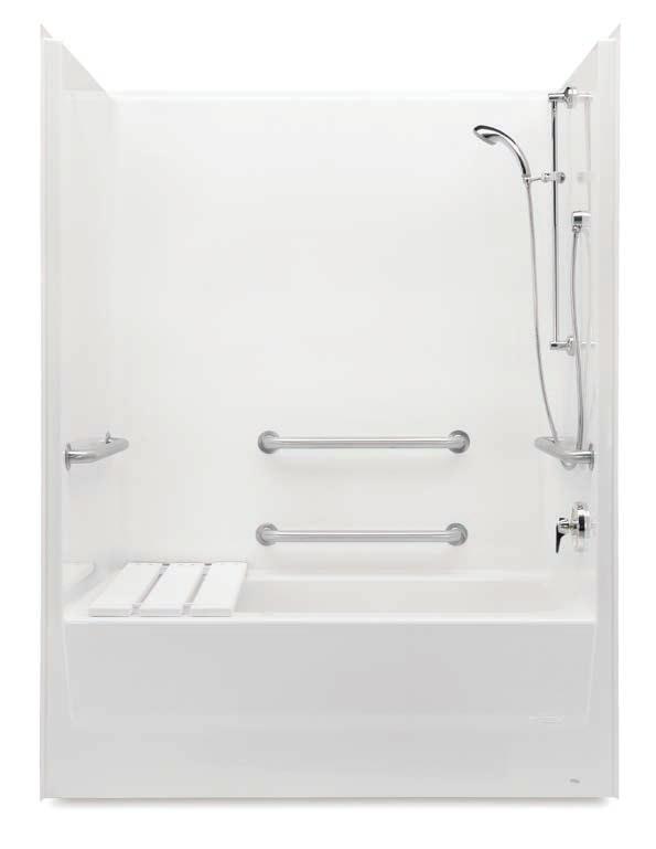 TUB SHOWERS These multi-use products are designed to give users peace of mind when walking up or transferring from a wheelchair.