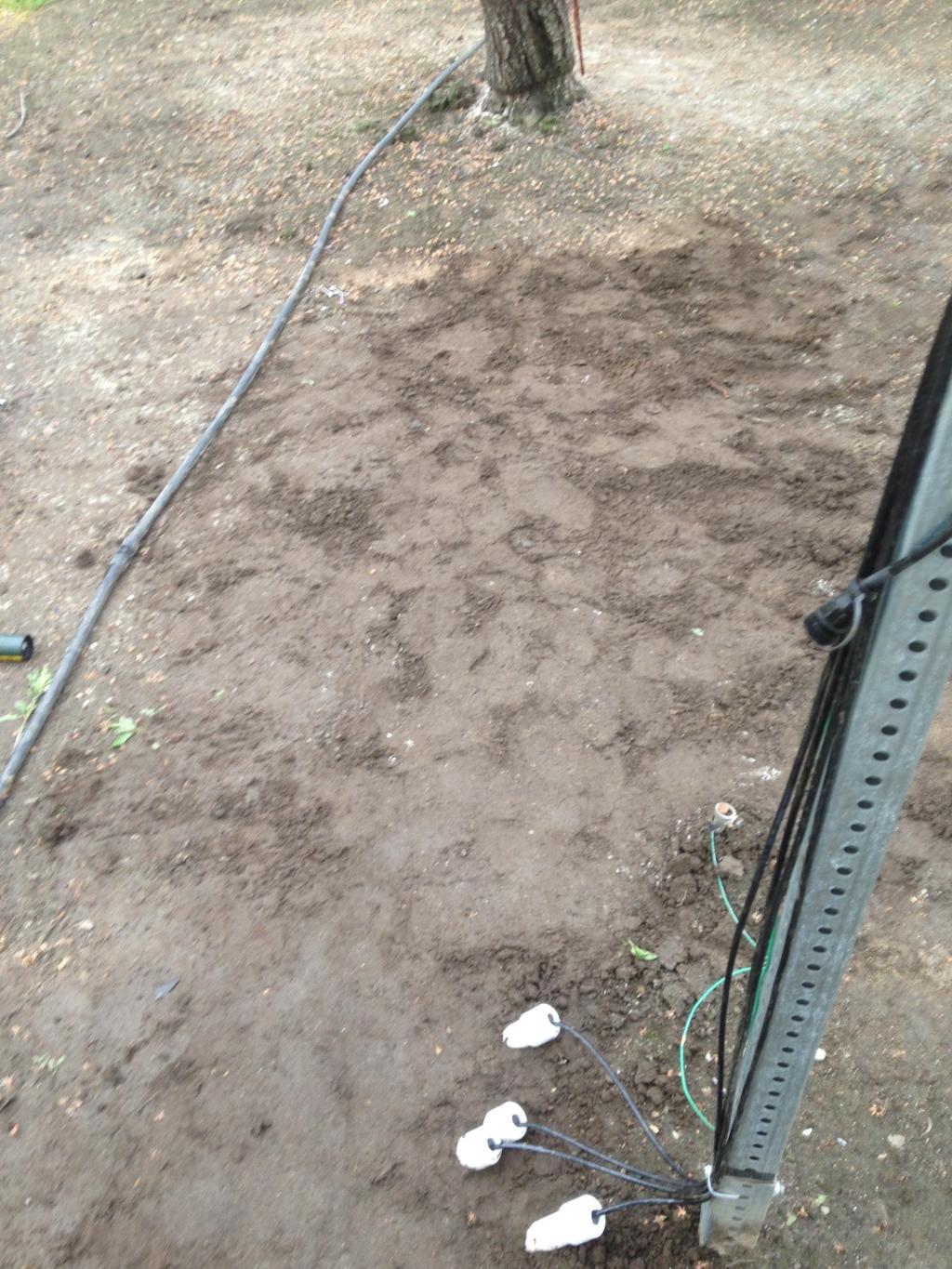 Soil Moisture Sensor Installation Sensors and PVC buried