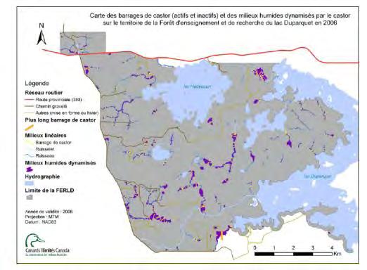 Forêt d enseignement du Lac du Parquet (UQAT) Beaver «habitat» comprises 2-3% of territory 1000 CH 4 flux (mmol m -2 d -1 ) 100 10 1 0.
