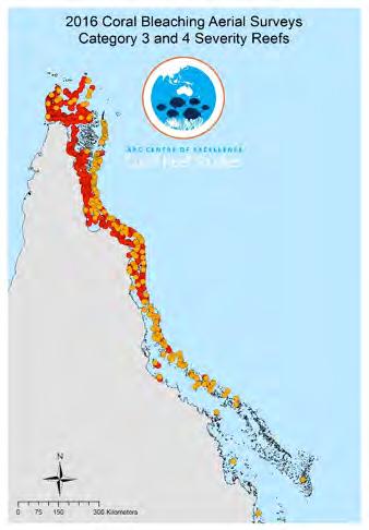 PART 3 Implications of the 2016 coral bleaching event for the GBR WoRLd Heritage Area The unprecedented severe bleaching and mortality of corals in 2016 in the Great Barrier Reef is a game changer.