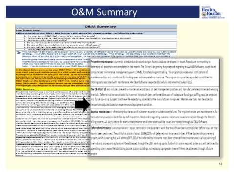 The Advanced AM Guidance tool will help on developing O&M Strategy.