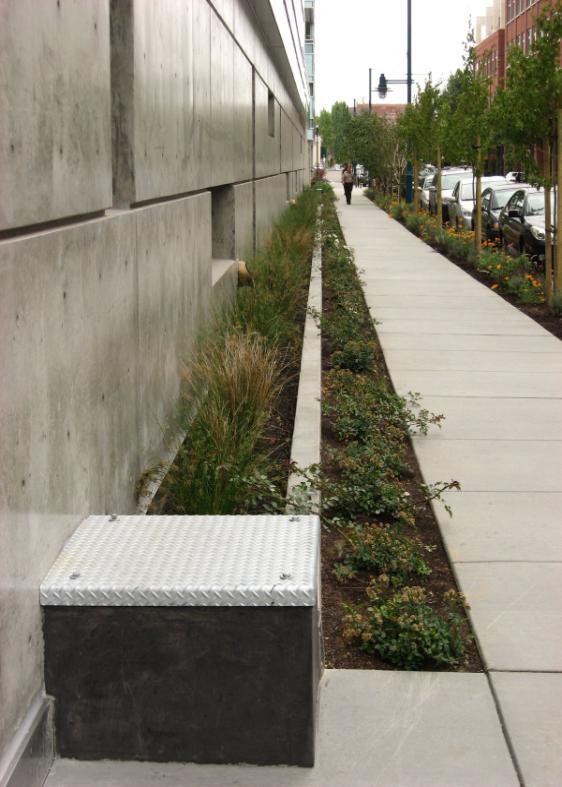 R-10: Stormwater Planter Description A stormwater planter is a vegetated in-ground or above-ground planter box containing an engineered soil matrix consisting of layers of topsoil, a sand/peat