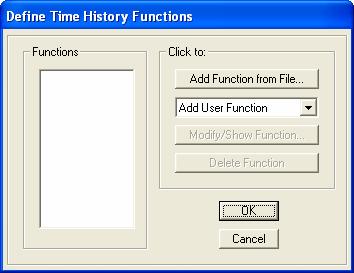 3. Define Time History Function Step 3-1: Add New Time History Function Go to Define >> Functions >> Time History, select