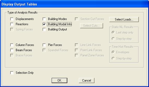 Step 6-3: View Modal Analysis in Tabular Form Go to Display >> Set Output Table Mode and
