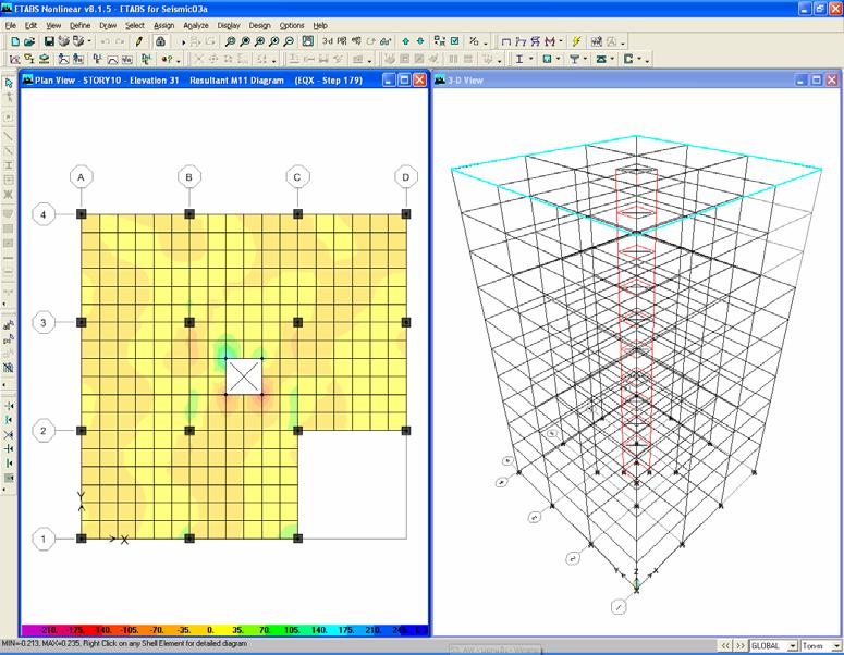 Step 7-6: View Analysis Result Contour in Slab Panels (Plan View) Change to Plan View by clicking on Set Plan View