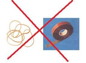 ropes, string, elastic bands, paperclips, staples or similar items).