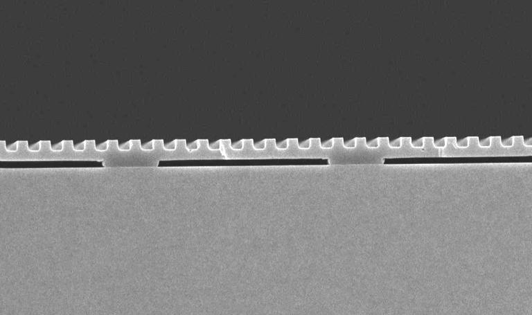 Imprinted 3-D grating with sealed cavities Polymer