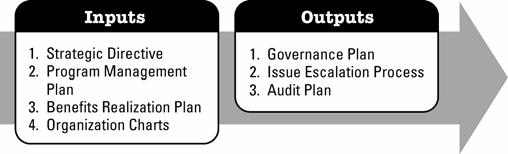 3.4.3 Plan and Establish Program Governance Structure The Plan and Establish Program Governance process identifies the governance goals, defines the necessary governance structure, roles and