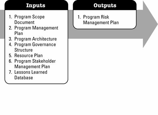 3.4.19 Plan Program Risk Management The Plan Program Risk Management process determines how to approach, plan, and analyze risk management activities for a program, including risks identified in the