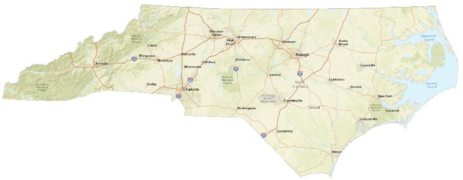 North Carolina Highway System 79,600 miles of state maintained roads Interstate: 1,326 Primary: 13,736 Secondary: 64,522 163,500 paved lane