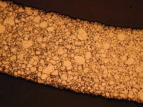 Figure 3: Optical micrograph of the Rheoextruded Sn-15wt%Pb sheet.