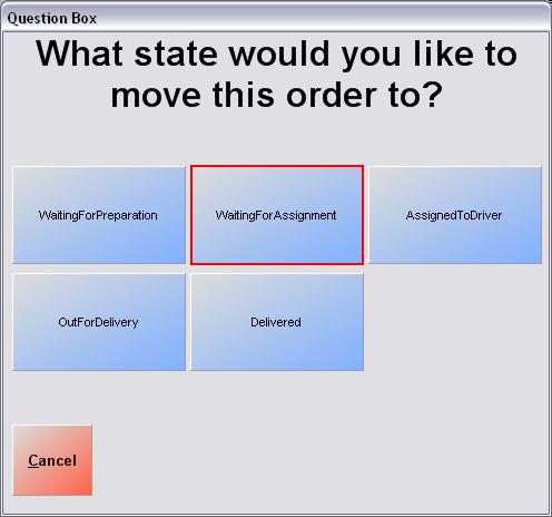 Select either Auto-Assign Driver or Manually Assign Driver in order to assign the order to a driver. The order s state will be changed automatically.
