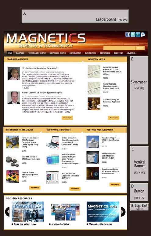 Website Advertising MagneticsMagazine.com has thousands of visitors each month that are looking for news on the latest in magnetic technology.