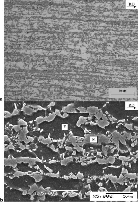 a optical; b SEM 1 Base metal microstructure of DP980 forming, failure tends to initiate in the hardened weld metal and propagate perpendicularly into the base metal.