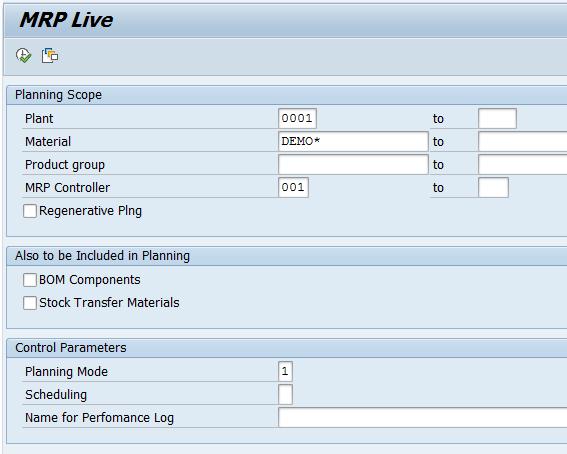 One MRP Part of MRP-Live MRP Run with S/4 core & PP/DS materials DEMO_PPDS_SEMI DEMO_PPDS_FIN PP/DS finished product DEMO_ERP_SEMI + DEMO_ERP_SEMI1 DEMO_ERP_FIN ERP finished product DEMO_ERP_SEMI1
