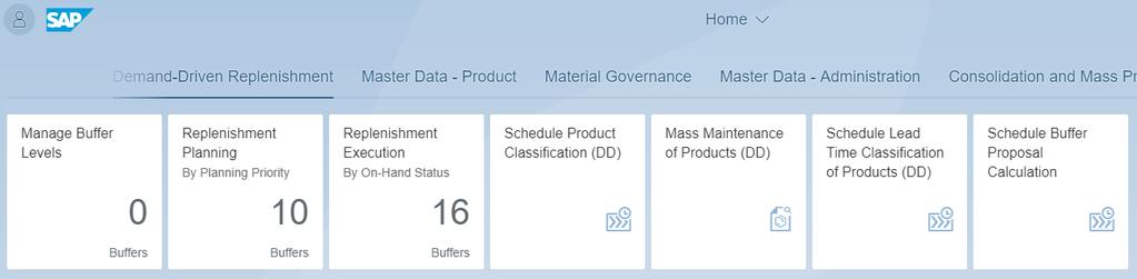 SAP Demand-Driven Replenishment Solution Overview SAP Labs Preview SUBJECT TO CHANGE Fiori Launchpad Business Applications with User Interaction Configuration & Setup Apps Mapping to the End-to-End