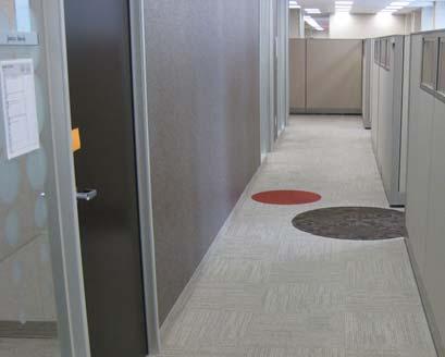 Note Monolithic floor surfaces, such as stone, granite, marble or terrazzo in a matte or honed finish, minimize any potential for reflected glare.