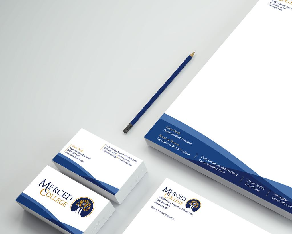 STATIONERY College stationery with the Merced College logo as letterhead has been designed and may be used for all correspondence.
