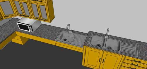 provide knee clearance centred on the sink no less than 920 mm wide by 685 mm high by 200 mm deep; d. where toe clearance is provided, ensure it is 350 mm high by 500 mm deep (minimum); e.