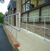 provide clear width of 1100 mm (minimum) between handrails and / or any projections into the ramp surface (Figure 8); c.