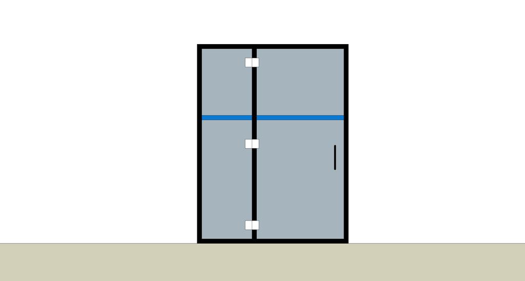 4.2 Doors and Doorways Required Strip Best Practice Strip Glazed Sidelight Glazed Door Continuous Across Glazing High Tonal Contrast Framing High tonal contrast / opaque strip, logo or symbol 50 mm