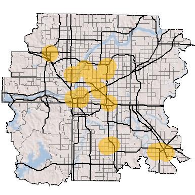 Tulsa County VDP Subdivision Residentially zoned VDP were subdivided based on the average lot size of the NDP in that respective residential zoning district, as the table in the technical