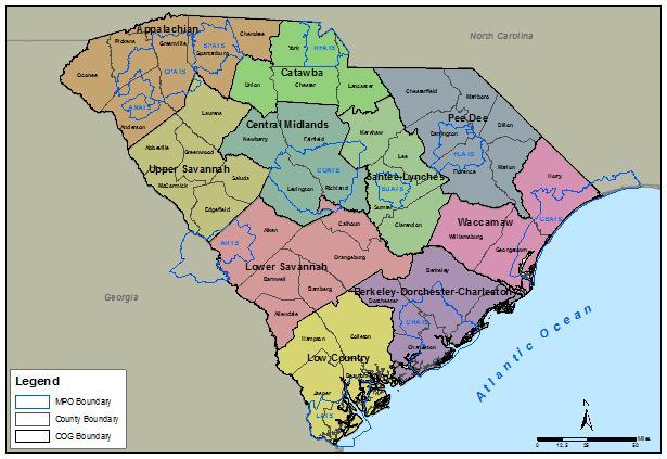 Introduction 1.2 COMMUNITY SUMMARY The State of South Carolina is bordered to the north by North Carolina and to the south and west by Georgia, and includes 46 counties.