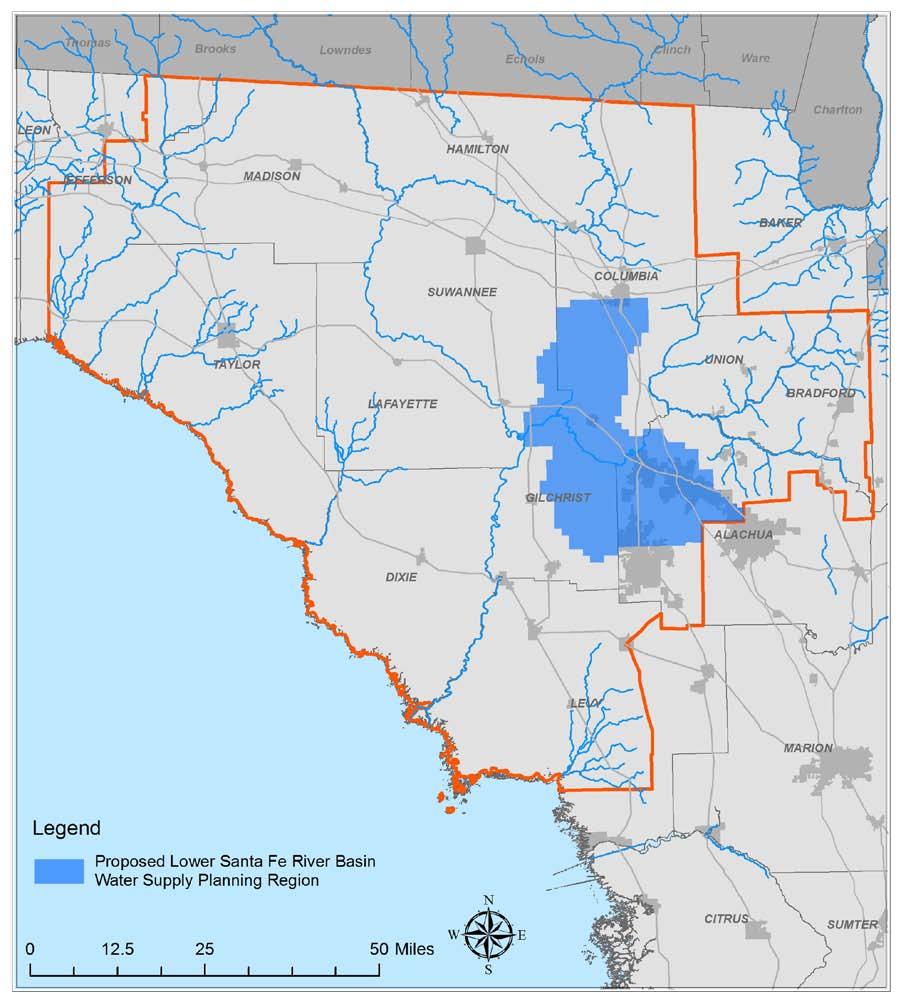 Chapter 3 Water Resource Modeling and Impact Assessment Figure 3-11. Proposed Lower Santa Fe River Basin Water Supply Planning Region. Section 3.