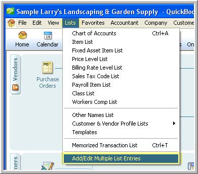 Tip # 12 Multiple List Entry (only available in Premier Edition) Newer Premier versions of QuickBooks have a great feature called multiple list entry.