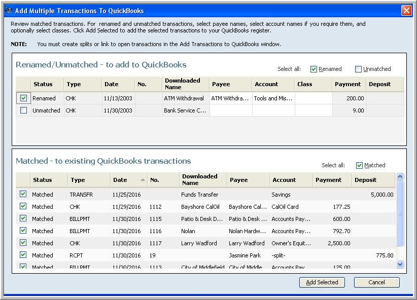 You can also, click Add Multiple to view the transactions in a spreadsheet format, viewing and editing them, it looks like