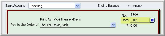 QuickBooks will automatically fill in the current