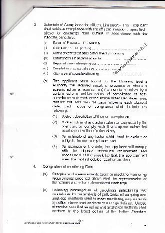 3. Schedule of Compliance for effluent Limitation:- The applicant shall achieve compliance with the effluent limitation: specified above for discharge from outfalls in accordance with the following