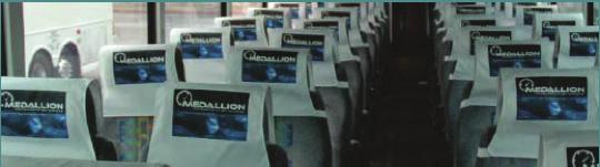 NEW! HEAD REST COVERS Exclusive - $5,000 Brand your company on 300 headrest ads on shuttle buses.