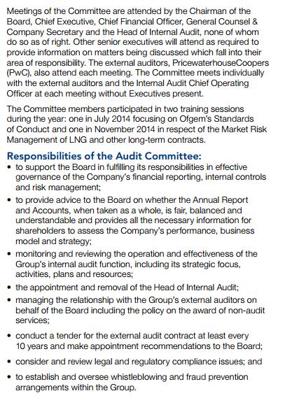 number] [insert number] Exhibit 4: Best practice example: Audit Committee role, number of meetings and attendance Source: Centrica 2014 Annual Report p 53 Code provision Information to disclose Where?