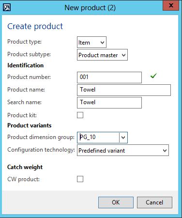 Figure 1. New product form. Product subtype: Note that Product master is selected in the product subtype dropdown.