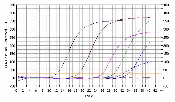 qpcr (REAL-TIME PCR) (continued) 1 42 23 4 Ct Cts from different concentrations of standard DNA : Ct1, 2, 3, 4 Cts from samples : Ct, Baseline An important notion of real-time PCR is the Ct (Cycle