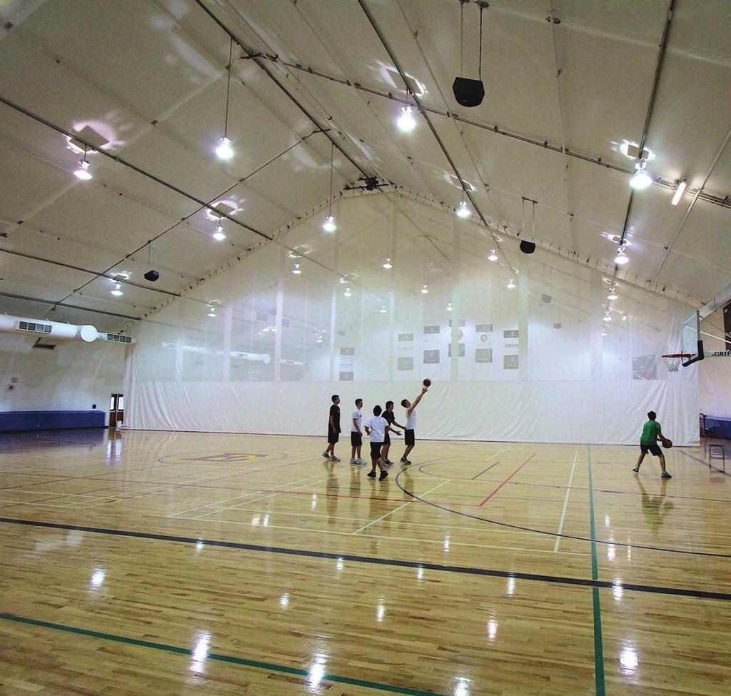 Gymnasiums Sprung structures provide significant advantages over conventional construction.